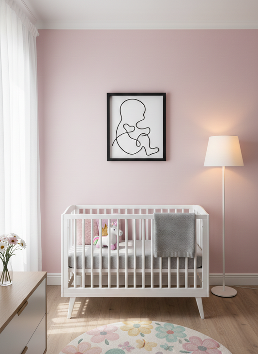 Wire art, baby silhouette, unique gift, christening present